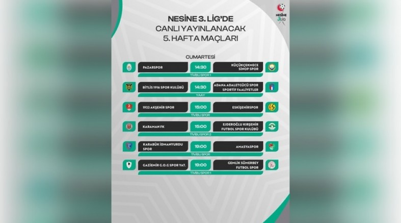 1922 AKŞEHİR SPOR - ESKİŞEHİRSPOR MAÇI TİVİBU SPOR’DA CANLI YAYINLANACAK