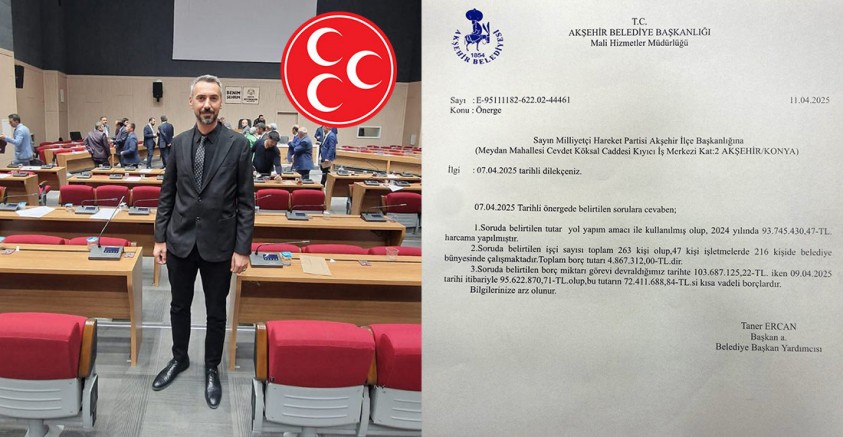 AKŞEHİR BELEDİYESİ MHP GRUBUNUN YAZILI ÖNERGESİNE CEVAP VERDİ