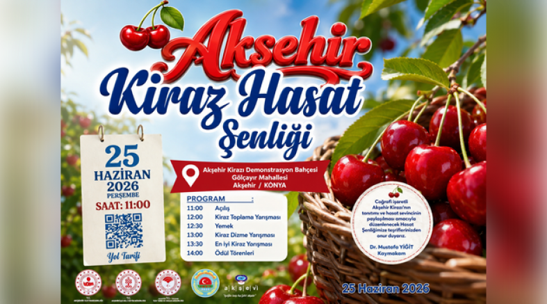 AKŞEHİR'DE KİRAZ HASAT ŞENLİĞİ DÜZENLENECEK 