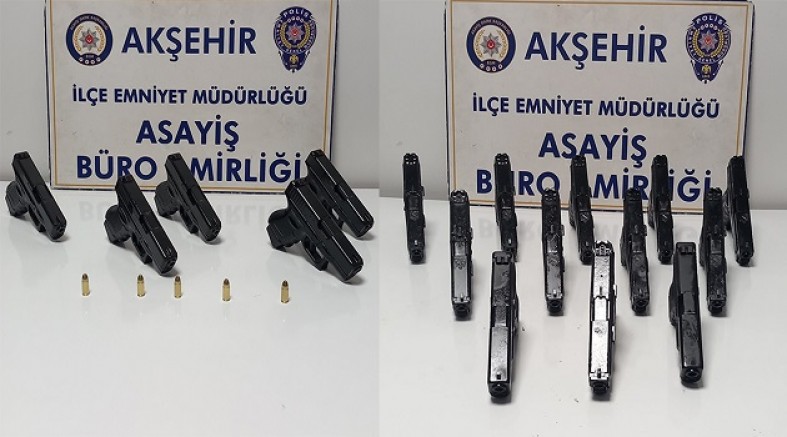 AKŞEHİR’DE SİLAH KAÇAKÇILIĞI OPERASYONU: 17 TABANCA ELE GEÇİRİLDİ - 6 ŞÜPHELİ TUTUKLANDI