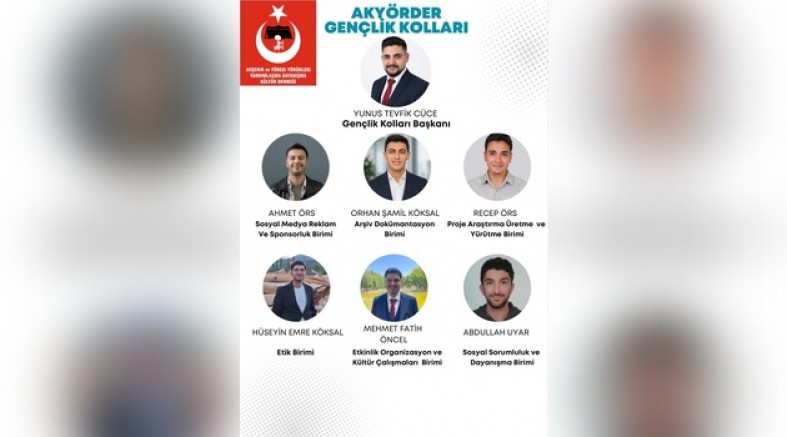 AKYÖRDER GENÇLİK KOLLARI BAŞKANLIĞINA YUNUS TEVFİK CÜCE SEÇİLDİ