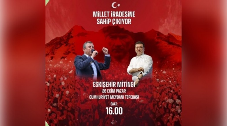 CHP’DEN ESKİŞEHİR’DE “MİLLET İRADESİNE SAHİP ÇIKIYOR” MİTİNGİ: “MİLLETİN OLAN, MİLLETİN ELİNDE KALMALI”