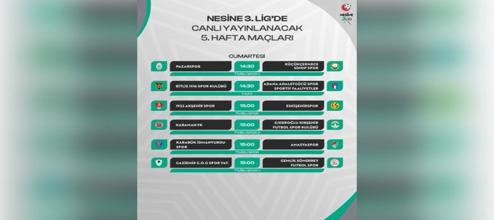 1922 AKŞEHİR SPOR - ESKİŞEHİRSPOR MAÇI TİVİBU SPOR’DA CANLI YAYINLANACAK