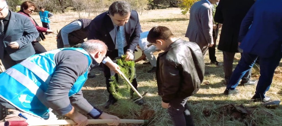 AKŞEHİR ADALET ORMANINDA 120 FİDAN TOPRAKLA BULUŞTU