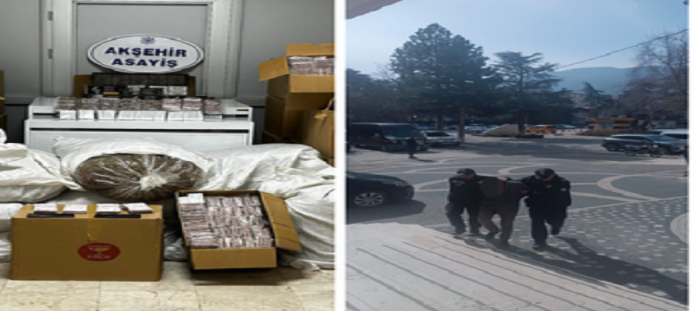 AKŞEHİR’DE KAÇAK TÜTÜN OPERASYONU: 1,2 MİLYON LİRALIK ÜRÜN ELE GEÇİRİLDİ
