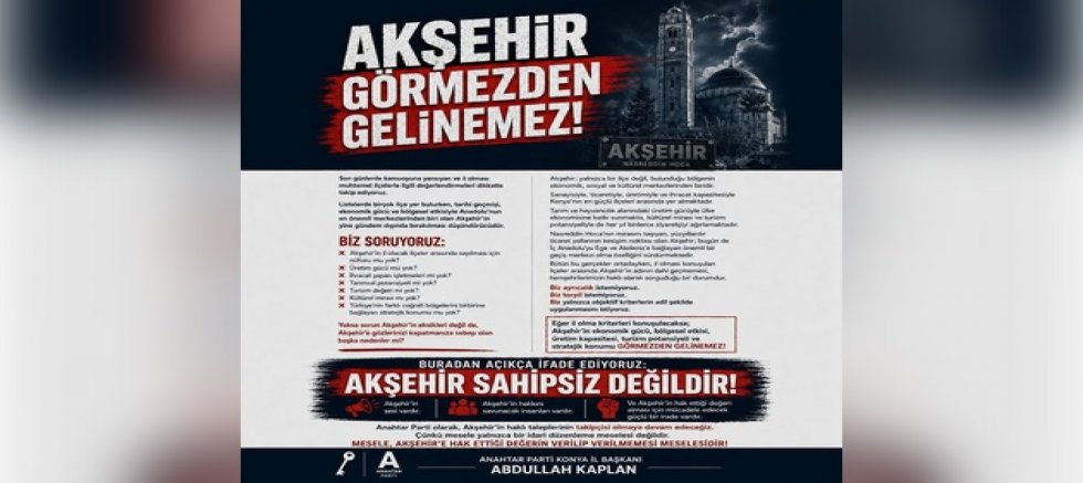 AKŞEHİR SAHİPSİZ DEĞİLDİR!