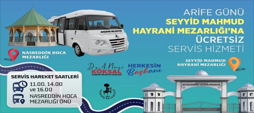ARİFE GÜNÜ MEZARLIK ZİYARETLERİNE BELEDİYEDEN ÜCRETSİZ ULAŞIM