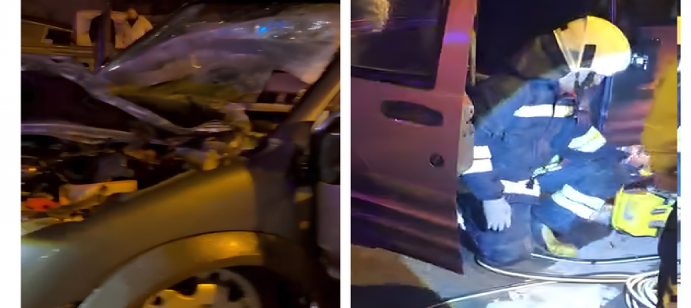 KONTROLDEN ÇIKAN ARAÇ ÜST GEÇİDE ÇARPTI: 2 YARALI