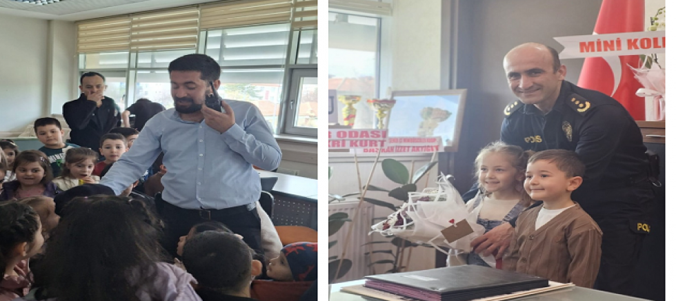 MİNİKLERDEN POLİSLERİMİZE  ANLAMLI ZİYARET