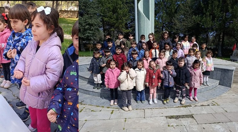 MİNİK YÜREKLERDEN VEFA ZİYARETİ: ŞEHİT AYKUT KAZAR MEZARI BAŞINDA ANILDI