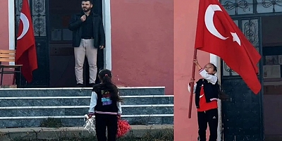 1 ÖĞRETMENLİ, 1 ÖĞRENCİLİ OKULDA 29 EKİM TÖRENİ