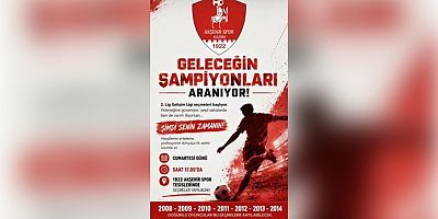 1922 AKŞEHİR SPOR’DA ALTYAPI SEÇMELERİ BAŞLIYOR