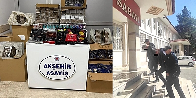 AKŞEHİR’DE 58 BİN ADET TEK DAL 2 BİN PAKETTE GÜMRÜK KAÇAĞI SİGARA YAKALANDI