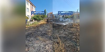 AKŞEHİR’DE OT YANGINI PANİĞİ! ALEVLER EVLERE SIÇRAMADAN SÖNDÜRÜLDÜ