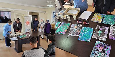 ÇOCUKLAR EBRU SANATIYLA KENDİLERİNİ İFADE ETTİ