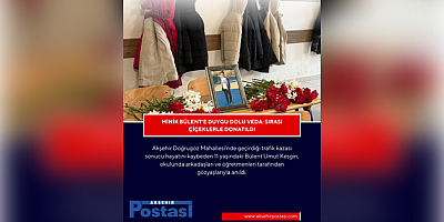 MİNİK BÜLENT’E DUYGU DOLU VEDA: SIRASI ÇİÇEKLERLE DONATILDI