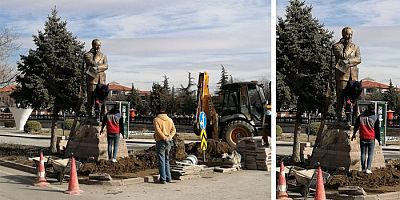 TARIK BUĞRA HEYKELİ YENİ YERİNDE