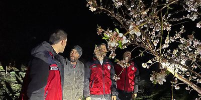 ZİRAİ DON TEHLİKESİNE KARŞI KİRAZ ÜRETİCİLERİ SEFERBER OLDU